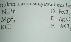 Membuat kesimpulan penamaan senyawa biner dan ion poliatom menurut iupac. Tentukan Nama Senyawa Biner Berikuta Nabrb Mgf2c Kcld Fecl2e Ag2of Fecl3 Brainly Co Id