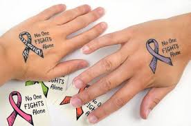 10 corset style ribbon bow. No One Fights Alone Ribbon Temporary Tattoo Choose Hope