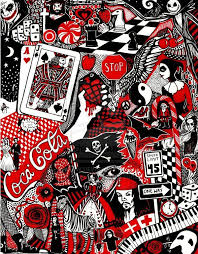 Black And White Pictures With Red Red Black And White Doodle By Ithelda On Deviantart Black And White Doodle Red And Black Wallpaper Black White Art