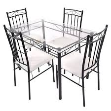 Shipststour 5 Piece Dining Set Metal Dining Room Metal Dining Set Dining Table Setting