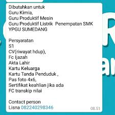 Loker sumedang akan memberikan informasi yang valid, akurat dan tentunya terpercaya. Loker Sumedang Dibutuhkan Untuk Guru Kimia Guru Facebook
