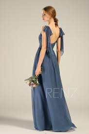 Party Dress Steel Blue Chiffon Bridesmaid Dress Convertible Etsy Bridesmaid Dresses Wedding Dresses With Straps Dresses