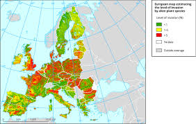 Maps of the european union. European Map Estimating The Level Of Invasion By Alien Plant Species European Environment Agency