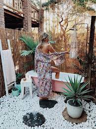 Discover the best small bathroom designs that will brighten up your a pedestal sink keeps a slim profile in the bathroom of elizabeth locke's virginia home. Diy Outdoor Bath New Ideas