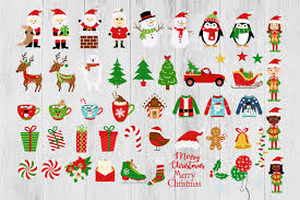 Christmas background in blue tones with a frame of snowflakes of different shapes and sizes. Christmas Clipart Holiday Clipart Set Cute Christmas Clip Art Santa By Twingenuity Graphics Thehungryjpeg Com