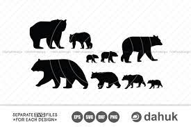 Download Bear Family Svg Files Mama Bear Printable Bear Silhouette Baby Bear Bear Clipart Crella