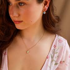 Opal Vintage Necklace, Vintage Opal Gold Jewellery, Opal Drop Dangle  Earring Necklace Set, Birthday Gifts for Her, Gift for Mom