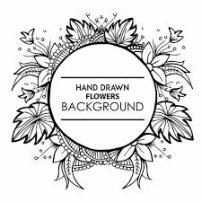 Millions of free transparent png files created by designers, for designers. Black And White Hand Drawn Floral Frame Vector And Png Bingkai Bunga Bingkai Hitam Dan Putih