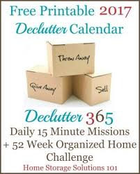 free 2019 printable declutter calendar 15 minute daily