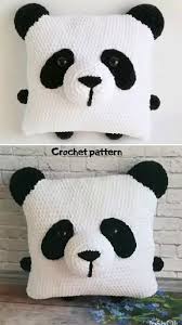 crochet panda pillow would be great for a kids room amigurumi bear crochet panda pattern patterned pillows pillow teddyc kirlent serbest orgu pandalar