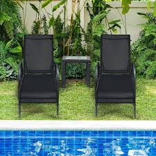 Product titlewalnew set of 2 patio lounge chairs adjustable pool chaise lounge chairs folding outdoor recliners, beige. Costway Set Of 2 Patio Lounge Chairs Sling Chaise Lounges Recliner 62 5 X26 X40 5 L X W X H On Sale Overstock 19626746