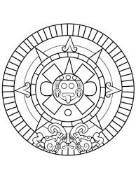 Aztec Sun Stone Coloring Page Free Printable Coloring Pages Sun Coloring Pages Aztec Art Aztec Calendar