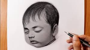 Realistic pencil drawing of little baby (time laps video). How I Draw A Baby S Realistic Face Youtube