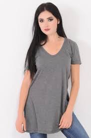 Bayan Tisort V Yaka Kesikli Gri T Shirt Kap Otantik Salas Gunluk Abiye Fashion Muhafazakar Alisveris Kombin Style Kisa Modavig V Yaka Tisort Gri