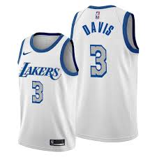 Shop for los angeles lakers championship jerseys as they play in the nba finals at the los angeles lakers lids shop. Anthony Davis Los Angeles Lakers White City Edition New Blue Silver Logo 2020 21 Jersey Cfjersey Store