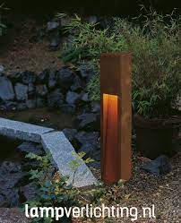 tuinlamp roest cortenstaal vierkant 80 cm e27 direct leverbaar achtertuin verlichting tuinverlichting ideeen buitenlamp