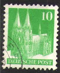 August 1956 wurde der kölner dom; 080wg Kolner Dom Bautenserie 10 Pf Amerikanische Und Britische Zone Briefmarke Alliierte Besatzung Solar Pool Ice Peter Hakim