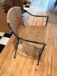 Pier 1 Import Wicker And Iron Bar Stools 4 Well Built Ebay