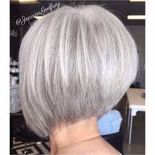 Inverted Bob On Natural Gray White Hair Grey White Hair Really Short Hair Inverted Bob