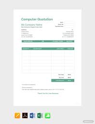 Free Computer Quotation Template Pdf Word Doc Excel Apple Mac Pages Apple Numbers In 2020 Quotations Word Doc Templates