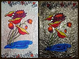 Easy Aluminium Foil Paper Wall Painting Diy Looks Beautiful Aluminum Foil Art Painting Flowers Tutorial Painting