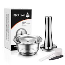 Upgraded stainless vertuo coffee capsule for nespresso vertuoline gca1 & delonghi env135 coffee filters with foil lids. I Cafilas Reusable Coffee Pods Kit Compatible With Nespresso Vertuoline Capsules 230ml 7 7oz I For Nespresso Vertuo Plus Machines Big Cup Capsule Tamper Buy Online In Armenia At Armenia Desertcart Com Productid 150896859