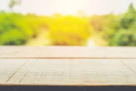Wood Table Top On Blur Garden Wood Table Top Table Top Wood Table