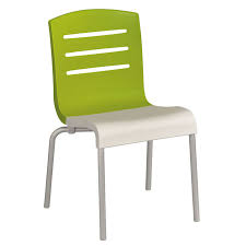 Grosfillex Us041152 Domino Indoor Stacking Resin Chair With Fern Green Back And White Seat 4 Pack Indoor Chair Stackable Chairs