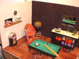 Barbie Doll House Game Room Complete Room Pool Table Bar Ken Trophies Dice Furniture Accessories Ooak Barbie Dream House Barbie Doll House House Decorating Games
