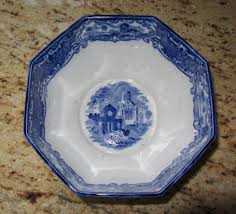 Antique George Jones Abbey Ware Blue And White Pottery Bowl