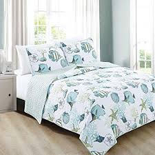This amazing, vintage bedroom set came from an estate sale. Soft Home Fashion Designs 3 Piece Coastal Beach Theme Quilt Set With Shams Quilts Bedspreads Coverlets Home Garden Worldenergy Ae