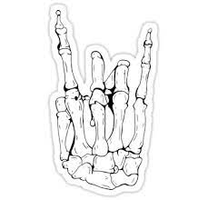 Amp 8220 Rock Sign Amp 8221 By Skeleton Hand Also Buy This Artwork On Stickers Apparel Phone Cases And Hand Sticker Tumblr Stickers Skeleton Sticker