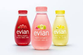 Apres Le Succes De Volvic Juice Danone Eaux Installe Evian Sur Le Filon Des Eaux Aromatisees Http Www Marketing Pgc Com Water Packaging Evian Food Packaging