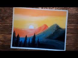 Wow Pemandangan Yang Indah Cara Menggambar Mudah Dan Bagus Cara Menggambar Painting Pemandangan