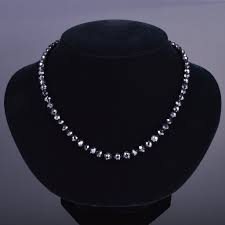 200 Carat Xv Black Diamond Bead Necklace Beaded Necklace Heart Necklace Diamond Black Diamond
