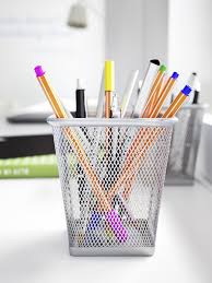 Ikea Some Stabilo Pens Pencil Cup Silver Color Bachelor Pad Style