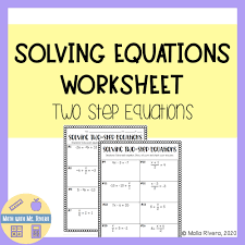 Solving Two Step Equation Worksheet In 2020 Solving Equations Two Step Equations Equations
