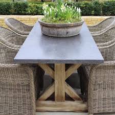 Have a larger space to work with? Artisan Oak Table With Belgian Blue Stone Top Plus French Antique Furniture Art Deco Int Metal Outdoor Table Patio Stones Outdoor Furniture Ideas Backyards