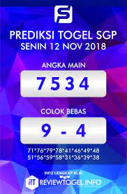 Prediksi Togel Sgp Senin 12 November 2018