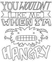 You Wouldn T Like Me Hangry Quote Coloring Pages Hand Embroidery Design Printable Coloring Book