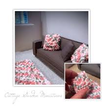 2 X Pom Pom Cushions 1 12 Scale Miniatures For Dollshouse Or Box Room 1nch Scale Handsewn Pompom Cushion Grey Cushions Room