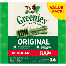 I always brushed my dogs' teeth, but after maddie's fiasco, i knew something had to change. Greenies Original Regular Natural Dog Dental Care Chews Oral Health Dog Treats 36 Oz Count Of 36 Petco