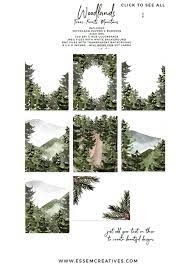 Rustic Woodland Trees Mountain Pine Forest Watercolor Clipart Enchanted Forest Wedding Enchanted Forest Wedding Invitations Forest Wedding Invitations