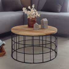 Wohnzimmer tische genial cool tische für wohnzimmer designer from designer wohnzimmer. Finebuy Design Couchtisch 60x35x60 Cm Mango Massivholz Metall Sofatisch Wohnzimmertisch Rund Salontisch Massiv Kleiner Tisch Wohnzimmer Industrial Kaufen Bei Skyport Gmbh