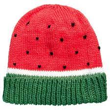 Asos Watermelon Beanie 8 81 Liked On Polyvore Featuring Accessories Hats Beanies Head Knit Beanie Hats Ribbed Knit Hat Knitting Knitted Hats Beanie