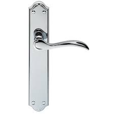 Stainless steel duo finish lever push on rose in polished and satin stainless steel. Carlisle Brass Dl291 Dl292 Dl290 Madrid Door Handle On Long Backplate Sterling Collection