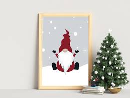 Gnome Decor Digital Download Christmas Wall Art Printable Wall Art Art Wall Kids