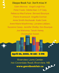 It's less than three months away!!🎵🎵🎵 Organized by the wonderful author  @allanhudson8621 the third annual Greater Moncton Riverview Dieppe Book  Fair promises to be an event to remember. A celebration of the