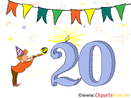 Gluckwunsche 20 Geburtstag Clipart Bild Karte
