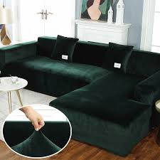 ৪ বেডরুমের সুন্দর একটি বাড়ির ডিজাইন। Velvet Plush 12 Solid Colors L Shaped Sofa Cover 1 2 3 4 Seater Big Elastic Furniture Couch Slipcover For Living Room Sofa Cover Aliexpress